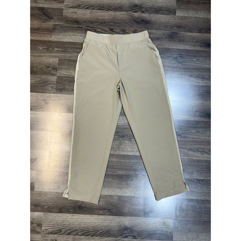 Baleaf Womens Tan Khaki Active Jogger Pants Side Stripe Pockets Size M